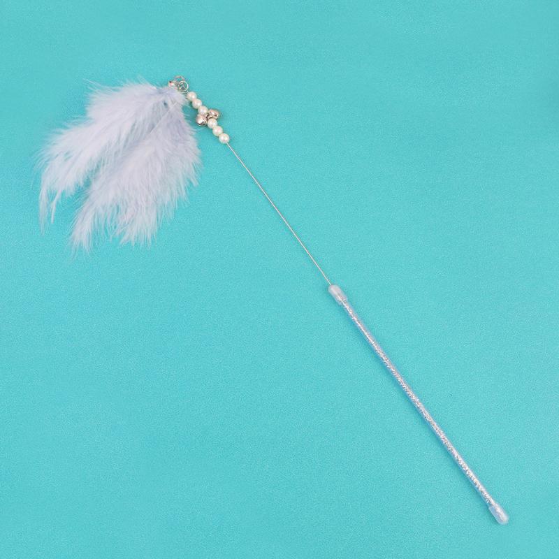 Hot fairy feather bells tease cat stick interactively to relieve boredom and make sounds of cat toys four colors