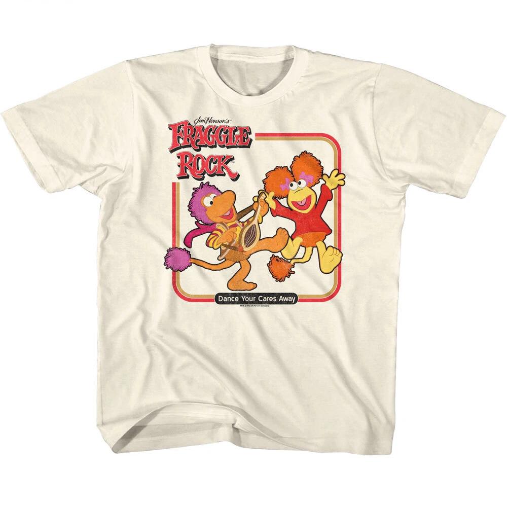 Fraggle Rock Puppets Gobo & Red Dance Your Cares Away Jim Henson Youth T Shirt 2XL