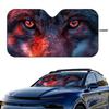Angry Wolf Eyes Car SunShade Windshield Foldable Three-layer Insulation Sunshade By Suction Cup Blocks UV Rays Sun