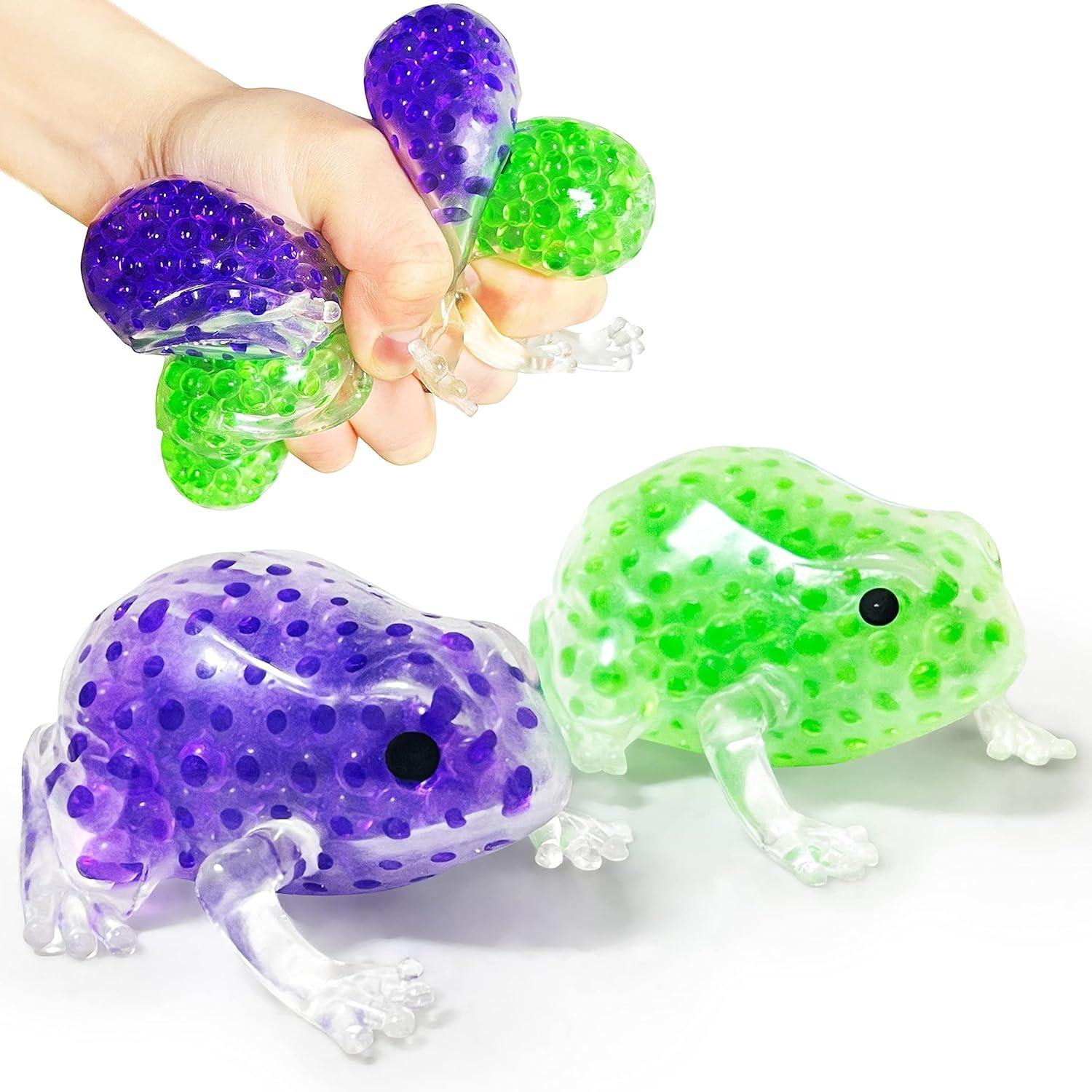 Fashnics Frog Squishy Stress Relief Balls Stretchy Fidget Animal Squeezing Toys For Kids Adults Great For Adhd, Autism, Anxiety