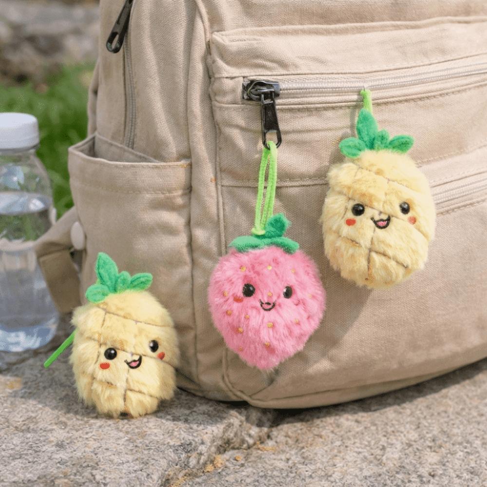 Super Soft-haired Fruit Plush Charm Strawberry/Pineapple Shape Plush Stuffed Doll Christmas Gift
