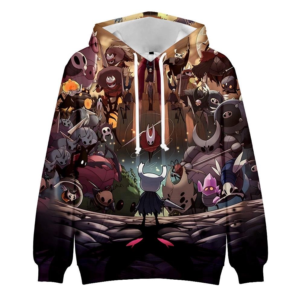 New Hollow Knight Silksong Hoodie Anime Hoodies Streetwear Cartoon Printed Hooded Sweatshirt Men Women Cosplay Sports Pullovers
