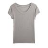 Round neck solid color loose lazy wind flying sleeves front shoulder short sleeves women slim and thin pure desire style high-end top