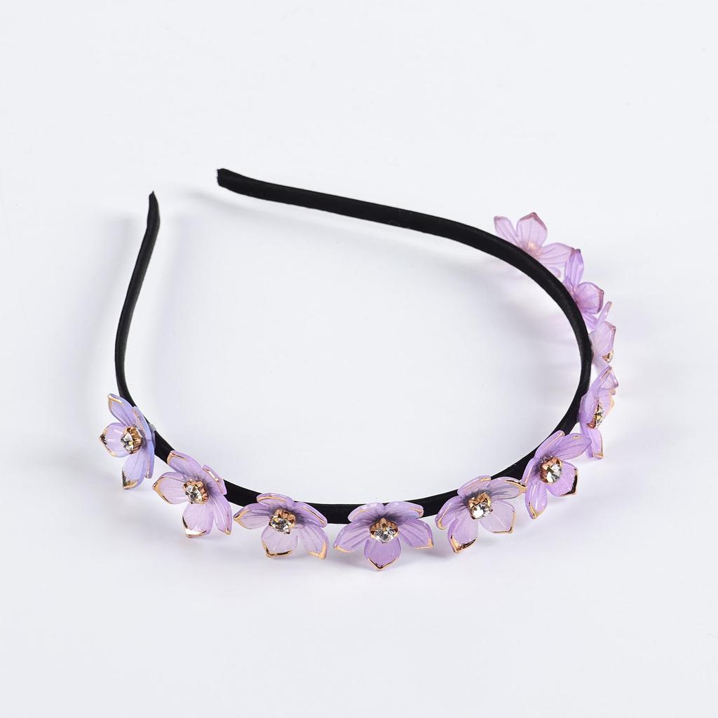 Handmade Braided Rhinestone Flower Headband - Korean Style Hair Accessories for Women and Girls