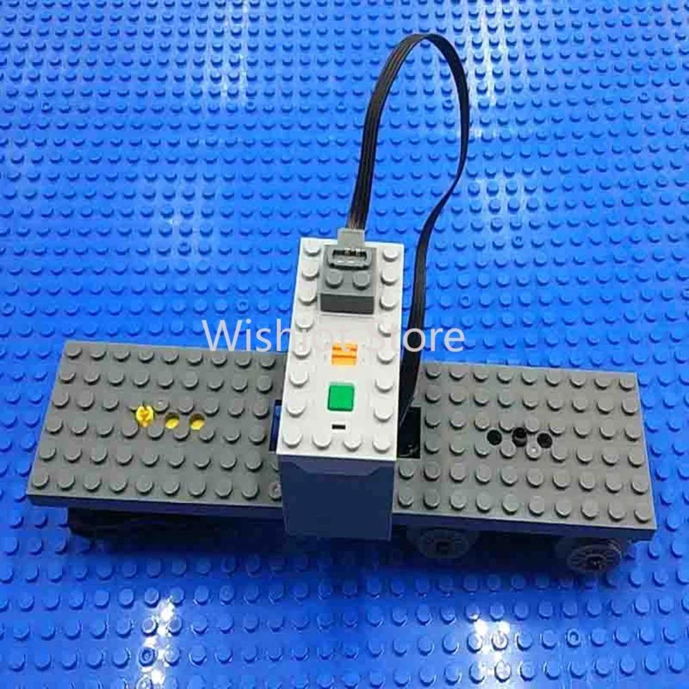 Technical Parts Train Motor 88002 MOC Pack Power Functions Battery Box Tracks Top Base Plate for Legoeds EV3 91994 74784 2871