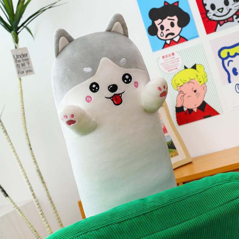 Husky Long Throw Pillow Leg Doll Cute Sleeping Puppy Dog Doll Plush Toy Doll