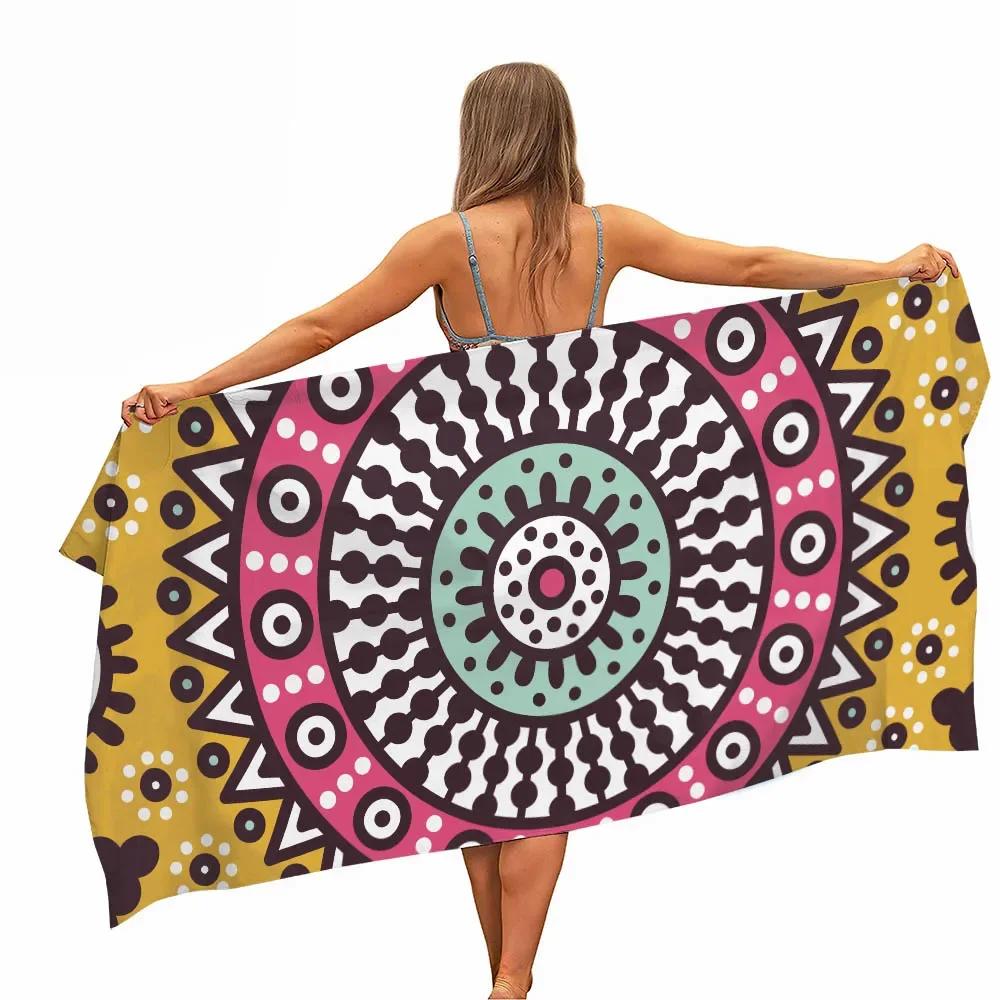 Mandala Elefant Mikrofaser Pool Strandtuch Tragbar Schnell Schnelltrocknend Sand Outdoor Reise Schwimmdecke Dünne Yogamatte Damen Herren