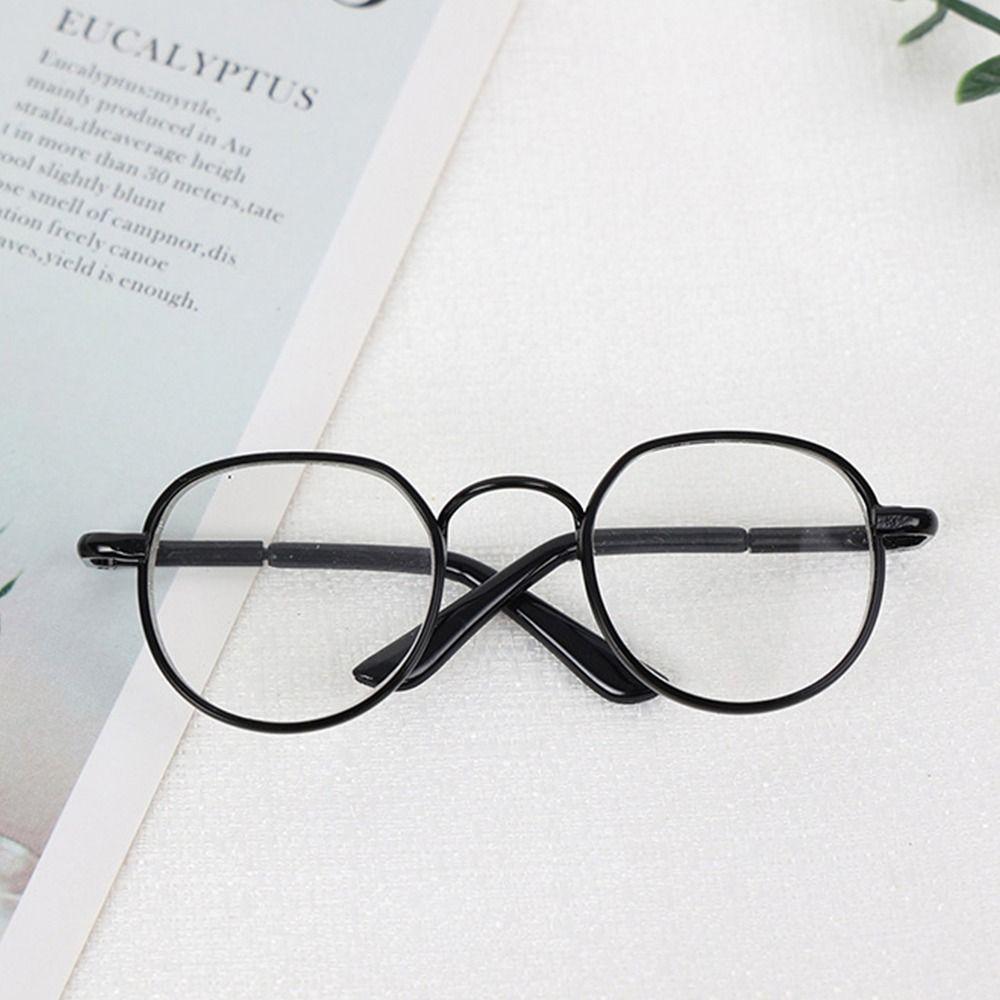 Round Frame Doll Glasses Metal Pets Glasses Creative Plush Doll Eyeglasses  for 20cm Dolls