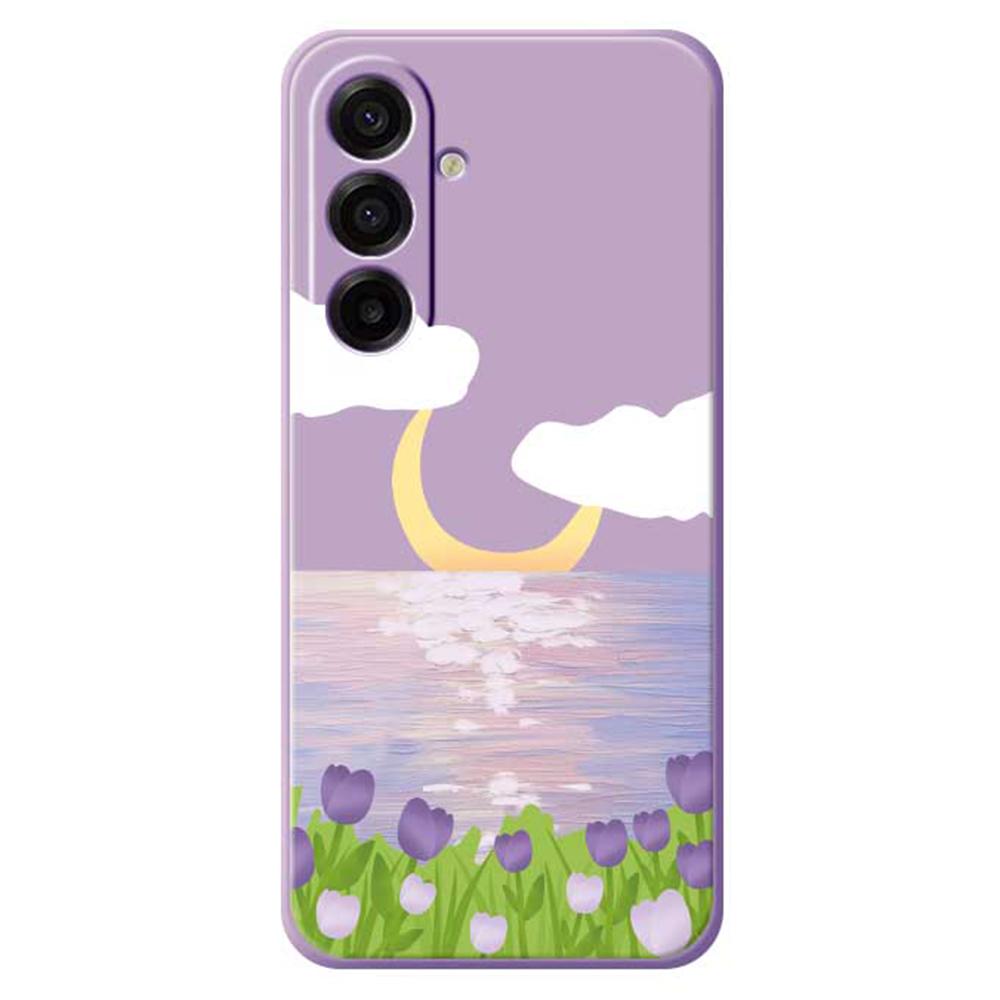 For Samsung Galaxy A17 5G Case Flowers and Sea Pattern Printing Straight Edge TPU Phone Back Cover
