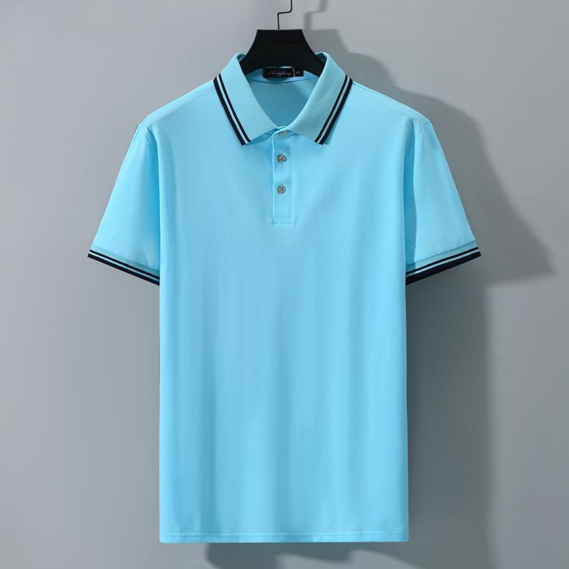 Smiao Grote Maten 5XL-13XL Oversized Zwarte Poloshirts Heren Zomertops Korte Mouw T-shirt Zomerkleding 8XL(120kg-130kg) blauw