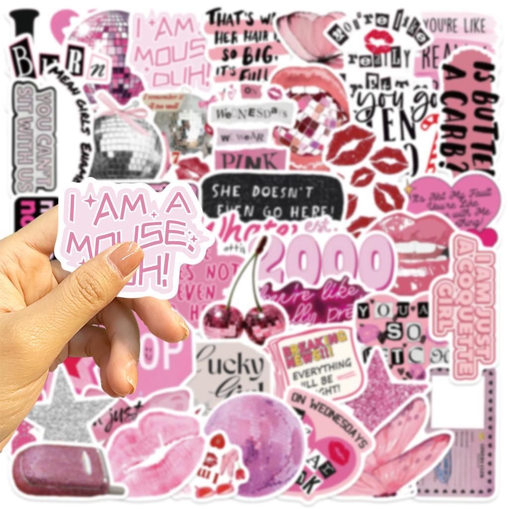 50Pcs Pink Y2K Cartoon Graffiti Stickers - Waterproof Diy Decor For Guitars Notebooks Luggage Animeworlds Store