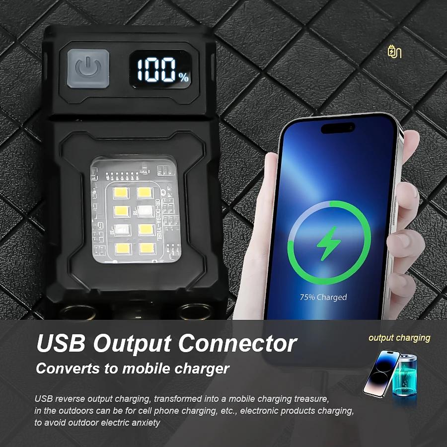 Mini Portable Flashlight 1500Lumens Super Bright LED Torch USB C Rechargeable Multifunctional Camping Fishing Emergency Lantern