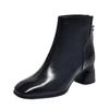 Round-toe High-heeled Short Boots for Women, New Autumn-winter Style, Single Shoes with Thick Heels