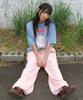 RONRON Betty Boop Lettering Sweat Jogger Pants Soft Pink