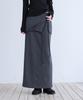Londonda Hook & Eye Layered Long Skirt, Charcoal