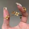 TikTok-Style Four-Leaf Clover Diamond Bracelet: Women's Luxurious Gold-Tone Titanium Steel Jewelry