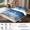 3-piece Down Duvet Cover with Blue Sky Airplane Pattern Print (1 Duvet Cover+2 Pillowcases, No Core) Comfortable Bedding Set