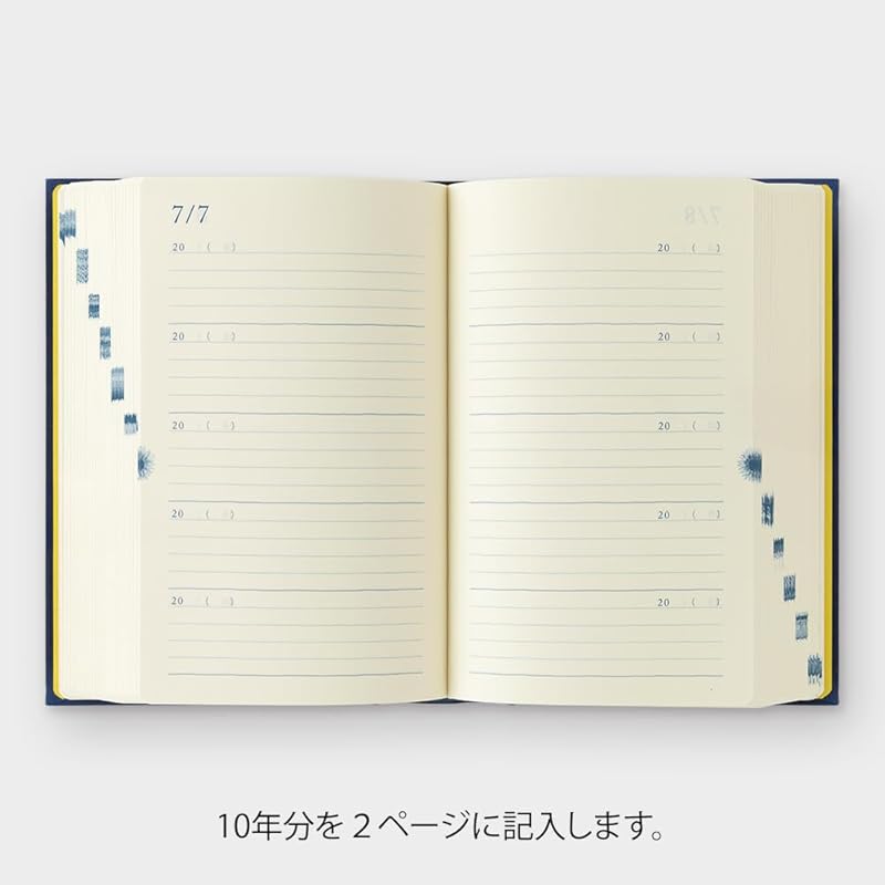 DESIGNPHIL MIDORI 10-Year Diary, Navy Blue Cover, 12397006