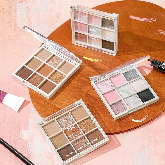 MENOW - Dream Play 9 Colors Eyeshadow Palette - 2 Types #01 Earth Tone - 9g