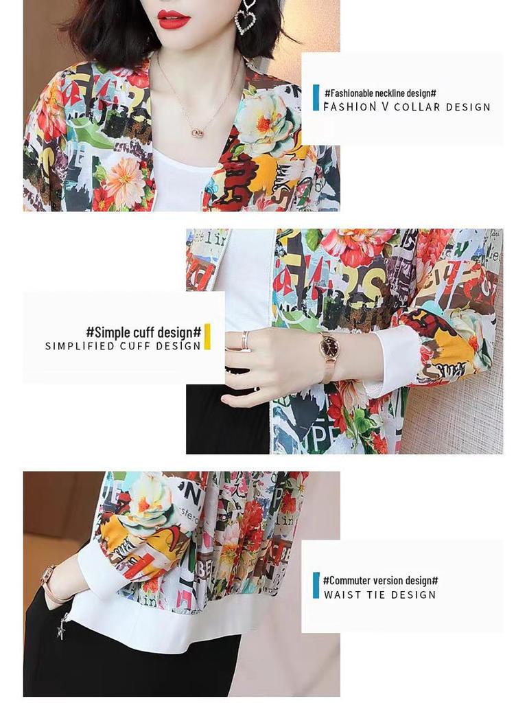 Women's Chiffon Baseball Jacket - Lightweight and Stylish Sun Protection for Spring/Summer