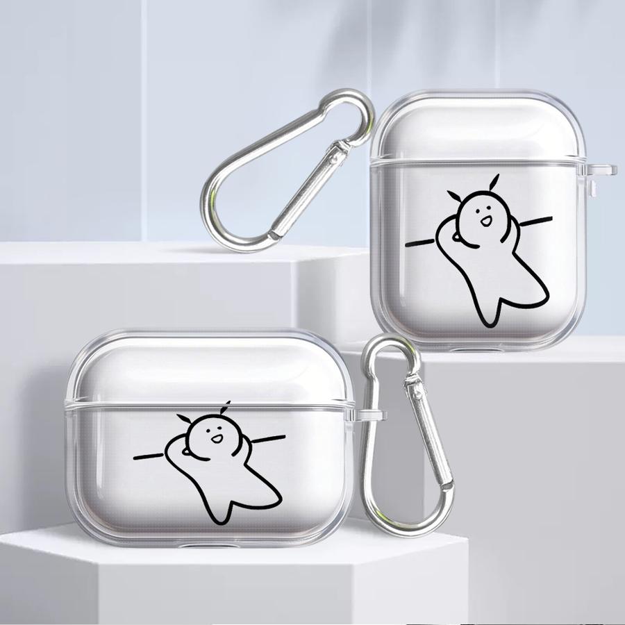 Cartoon Matchman Case For Airpods 2 1 Pro2 4 3 Pro3 Pro Clear Earphone Cases Cover