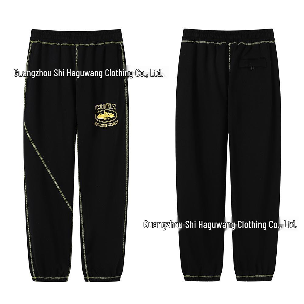 Cross-border CORT Demon Island Letter Print Unisex Plus Velvet Hooded Sweatshirt & Sweatpants Set