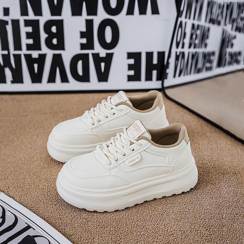 

Fashion CRLAYDK Classic Women s Platform Sneakers Casual Skateboard Walking Low Top Shoes Ladies PU Leather White Height Increase Tennis 35
