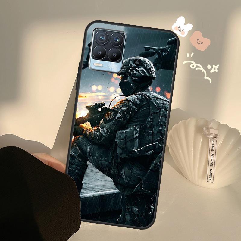 Army Soldier Special Forces Case For Realme C55 C63 C61 C51 C53 C25 C65 C67 C71 C75 11 12 13 14 Pro Plus GT6 GT7 15 Pro