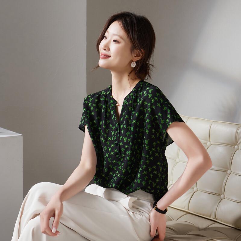 SOFSIL 2026 Summer Silk Short Sleeve Printed Shirt
