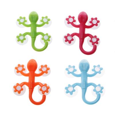 Gecko potente plastica quattro ventose gancio appendiabiti da parete decorazione bagno