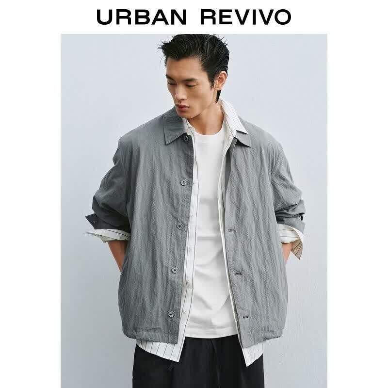 UR2026 Men s Textured Lapel Jacket L