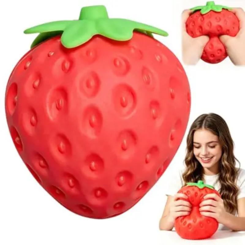 Jouet Fraise Squishy Géant, Balle Anti-Stress Sensorielle Fidget à Rebond Lent Extra Large, Jouet Fruit Sensoriel de Soulagement du Stress Cadeau pour Adultes