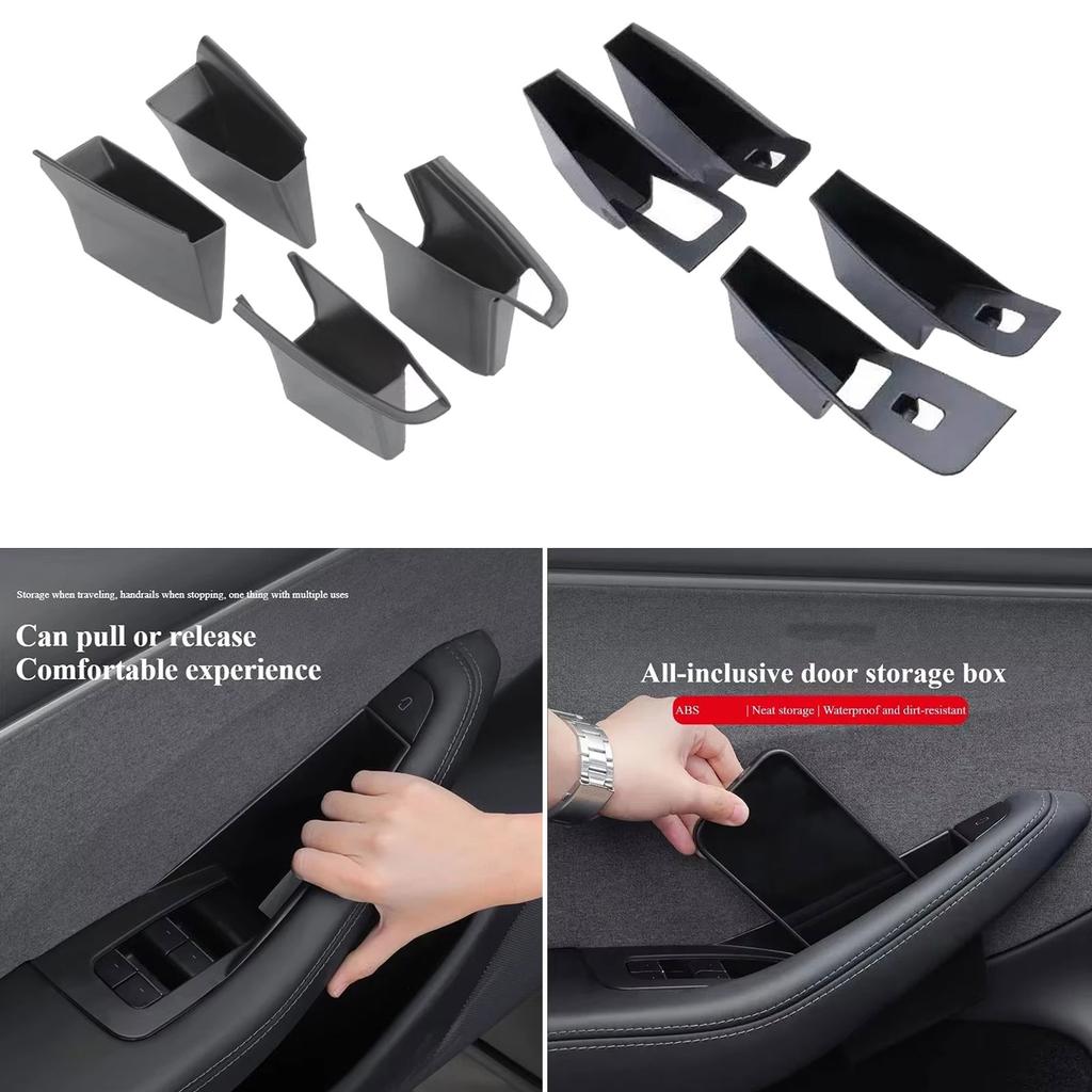 ABS Door Handle Storage Tray Phone Holder 4Pcs For 3 2024 2025 And Y Juniper 2025 Car Accessories