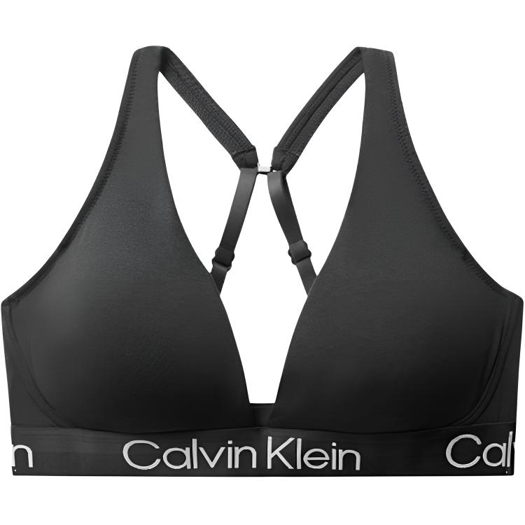 Calvin Klein Leichter Logo Gepolsterter Triangel-Cup BH Damenunterwäsche Schwarz QF6683-UB1 S black