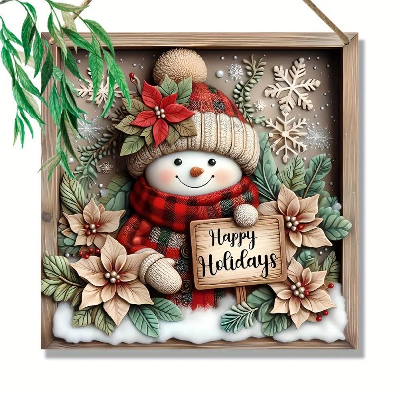 

Christmas Wood Hanging Decorations Acrylic Holiday Window Decor Home Party Supplies A