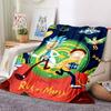 1 szt. Koc Rick i Morty Lekki Flanelowy Kocyk Na Sofę, Łóżko, Podróż, Salon, Biuro, Kanapę, Krzesło I Łóżko