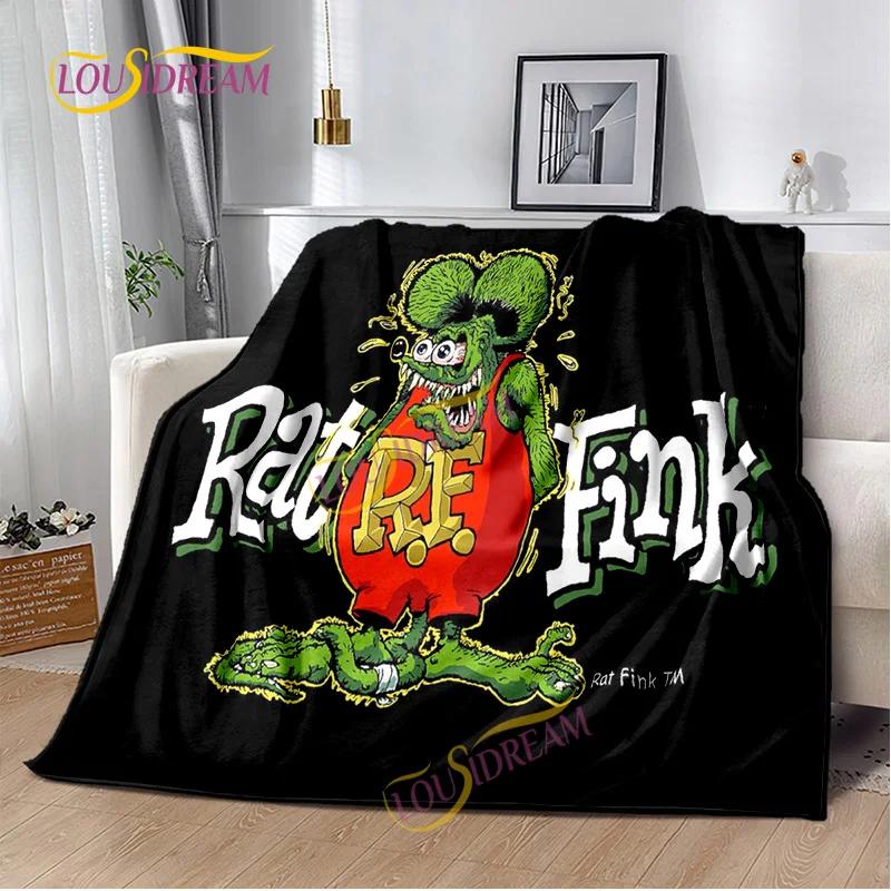Portable Multifunctional Children's holiday birthday Gift Cartoon Rat Fink Cute Home Bedroom decoration Warm Sherpa blanket