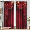 2Pcs Red Blackout Curtains For Privacy Machine Washable Perfect For Bedroom Living Room Decor Fashion Decorative Curtain