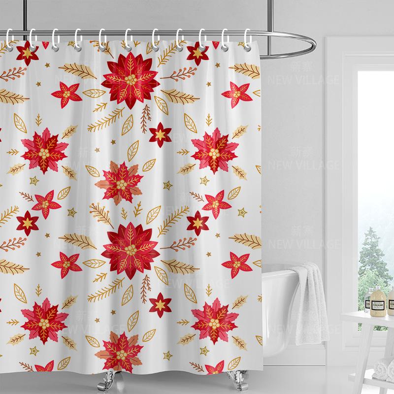 

Домашние шторки для душа ванная Декора водонепроницаемая ткань нескользящий коврик для ванной водопоглощающая штора Современный скандинавский С Рождеством 90x180cm