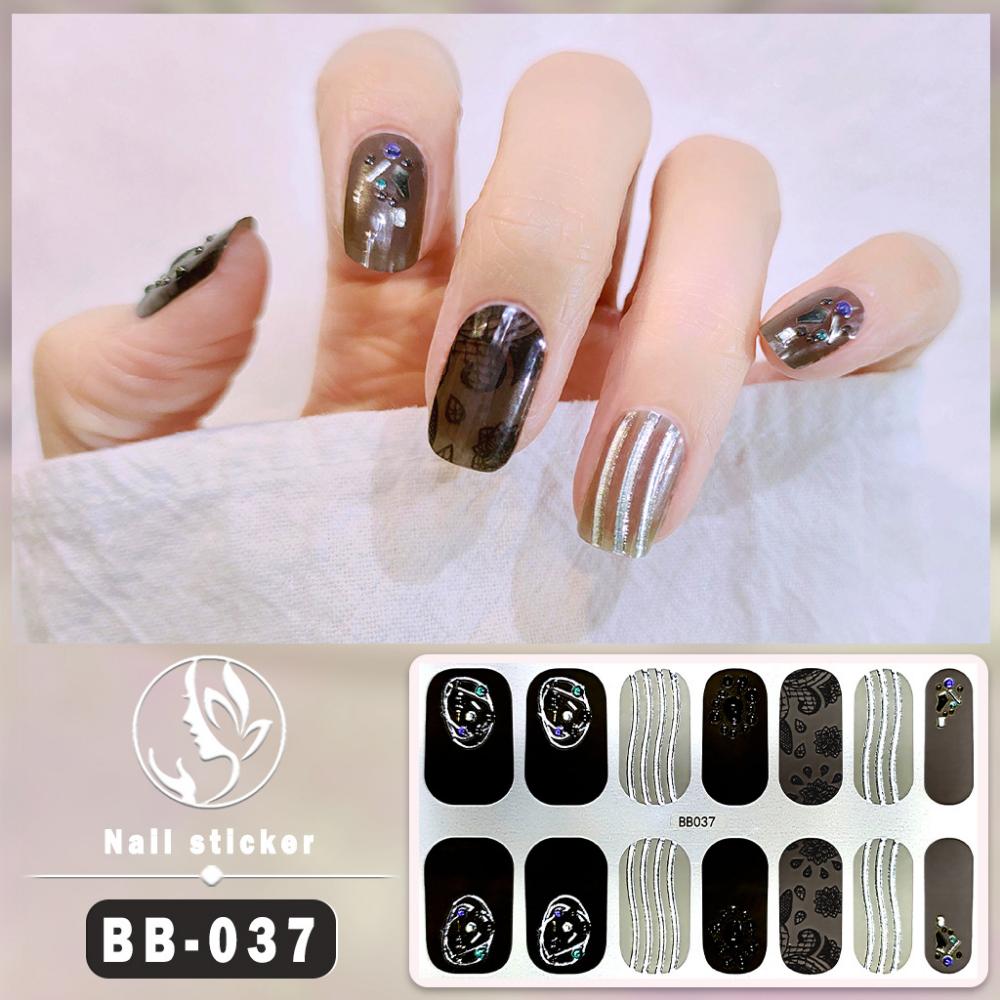 Three-dimensional Waterproof No-bake Gel Nail Polish Film Full Sticker, Spring and Summer Nail Art Film Paper Nail Film Paper