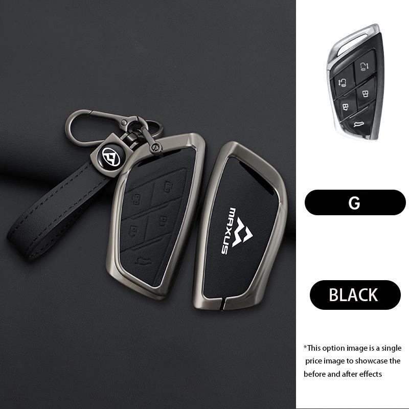 Zinc Alloy Leather Car Remote Key Cover Fob Case Protector Holder Shell For MAXUS G90 MPV MIFA 9 2022 Keychain Accessories