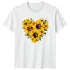 Sunflower Heart Floral Womens T-Shirt Mens Tee Graphic Top
