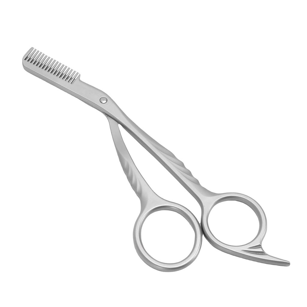 2 in 1 Eyebrow Scissors with Comb Ergonomic Handle Stainless Steel Brows Trimmer for Men Women
