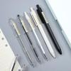 JIANWU 12Pcs/set 0.35/0.5mm Simple STYLE Gel Pen Black Ink for Student Writing Creative Neutral Pen Press School Supplies Kawaii