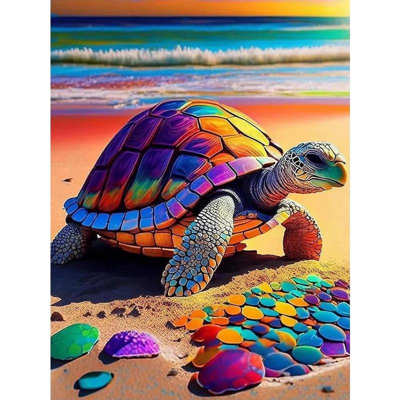 5D DIY Full Circle Diamond Painting "Colorful Turtle" Embroidery Cross Stitch Home Decor Gift