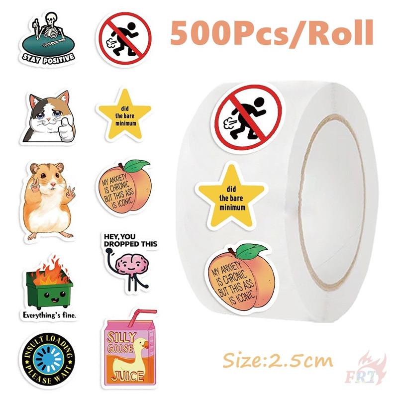 500Pcs/Roll Kuso Funny Animal Slangs Kids Rewards Stickers - DIY Scrapbooks Album Decor Sealing Label Decals