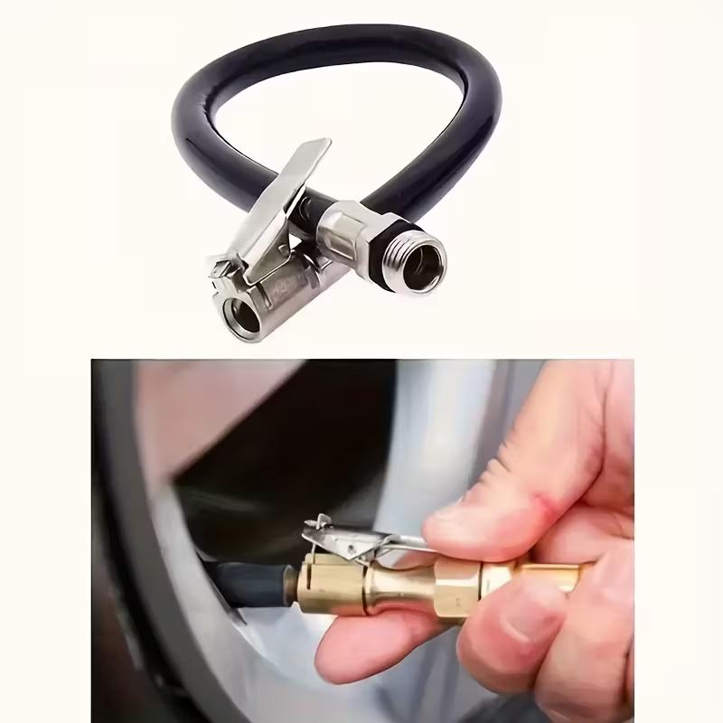 1Pc Air Tyre Inflator Pressure Car Auto Tire Hose Pump Gauge Hose Connector Flexible For Automobile Tires Fast Inflatable Rods