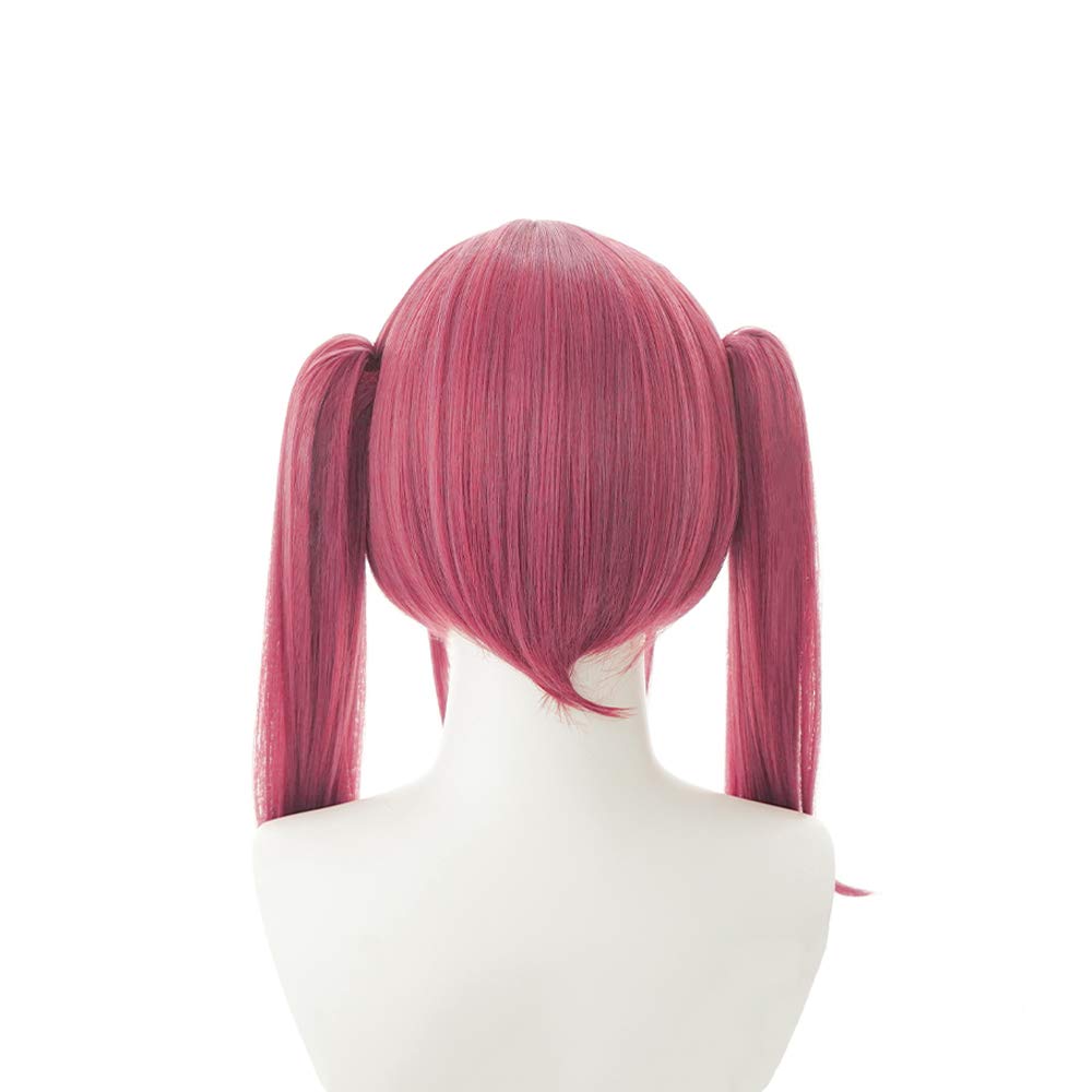 cosplay with twin tails and Perfect for parties and Includes 3 bonus a dedicated and a memo Heat-resistant wig, "Second Castle," red, buns. disguises.