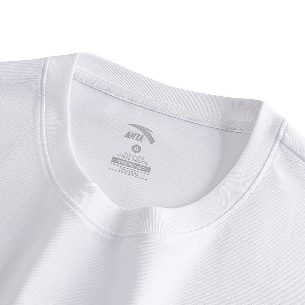 Anta Classic Logo Print Graffiti Casual Fashion Loose Comfortable Breathable Sweat-Absorbing Knitted Short Sleeve T-Shirt Men Tops 952628105-11