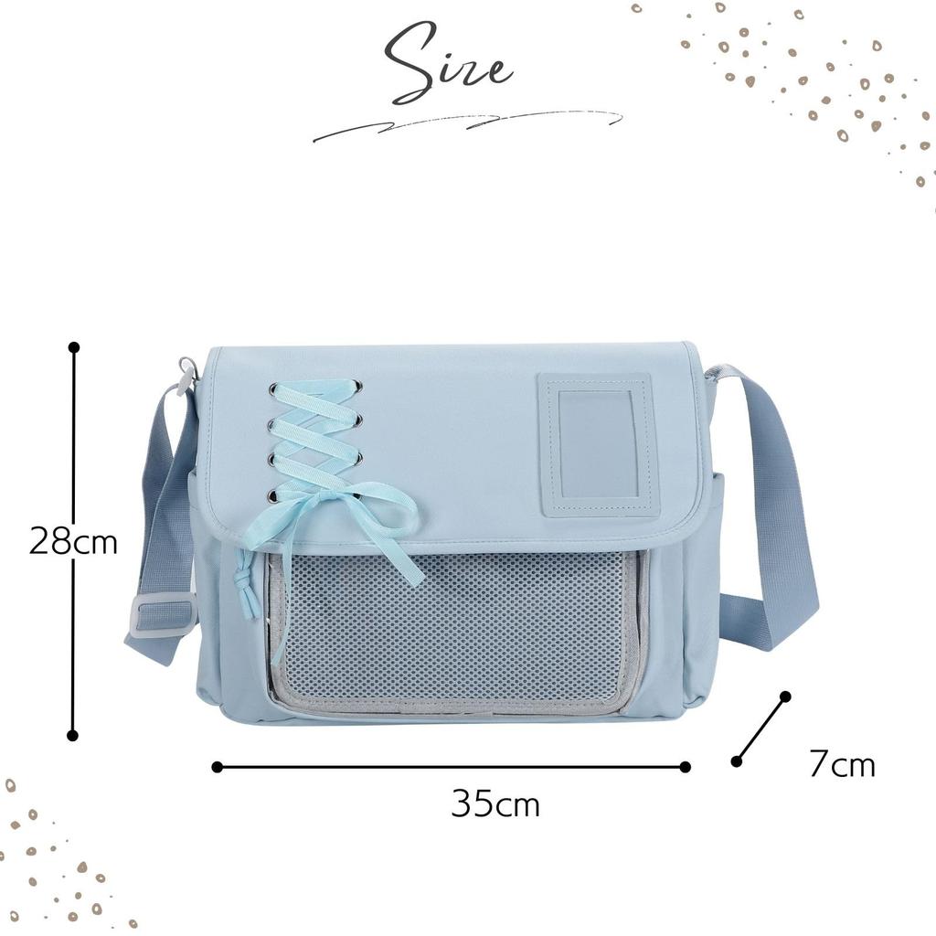Harujio Ita Bag, Cute Shoulder Bag, Transparent, Stylish, Available In Black, White, and Light Blue, Perfect for Oshikatsu Plush Toys, Popular, Cute,